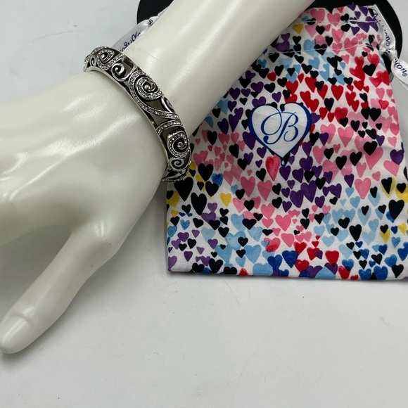 BRIGHTON Vintage ANAHITA Scrolled Crystal Hinged Bangle Bracelet Retired #476 - Picture 3 of 9